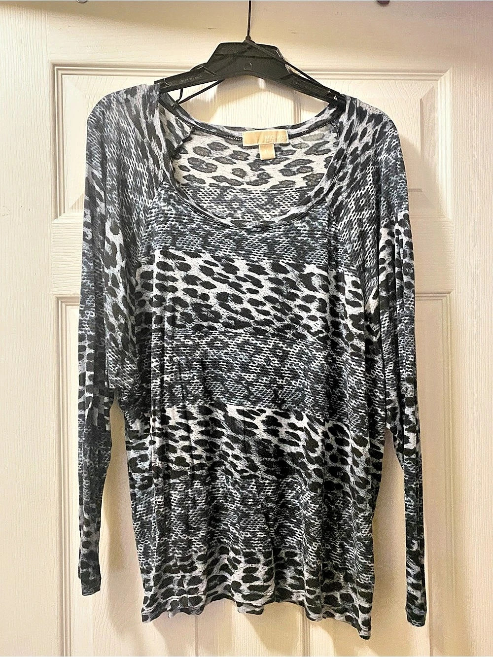 Michael Kors Women's Animal Print Long Sleeve Tunic, Sz M